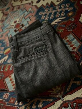 Ag Adriano Goldschmied Grey Checkered Slim Fit Chino Pants 30x32